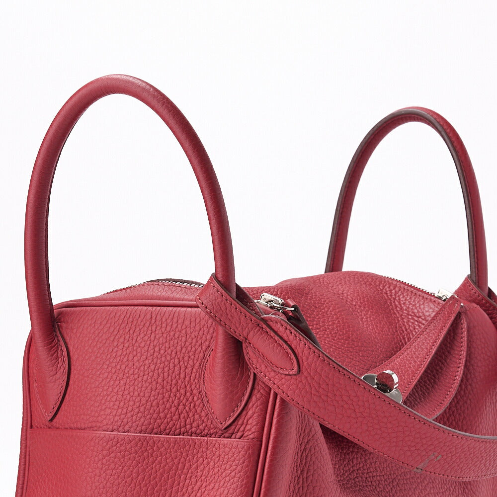 HERMES Lindy 30 2WAY Shoulder Bag Tryon Clemence Rouge Casaque Silver-Tone Hardware Pre-Owned - Vintage La Charme