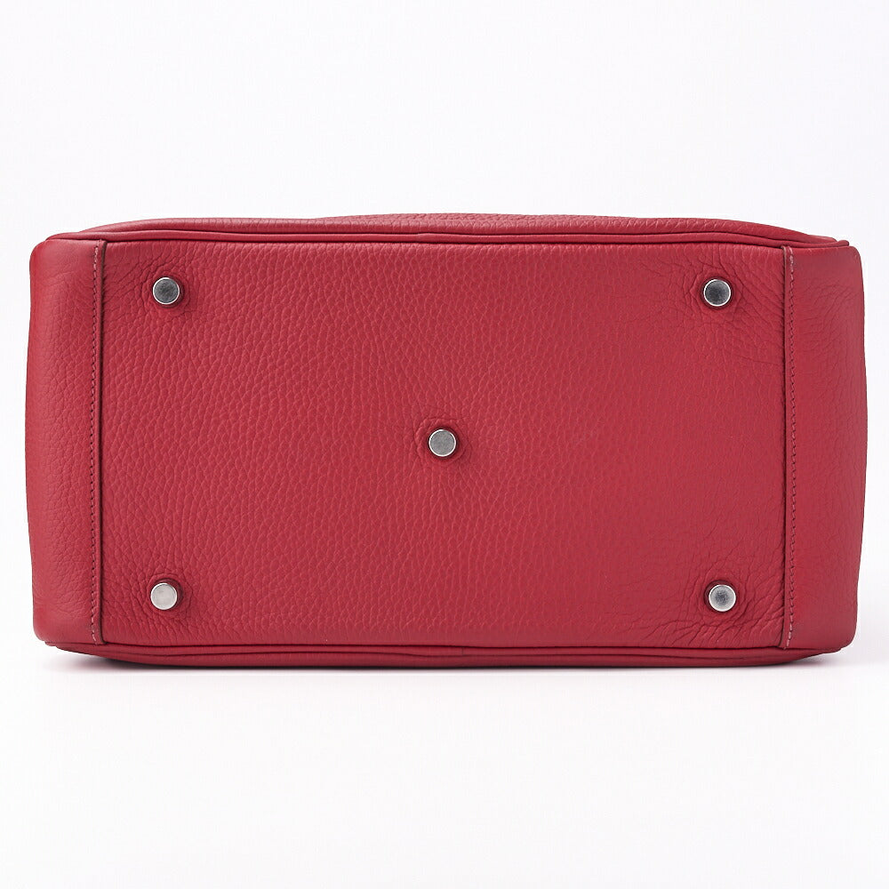 HERMES Lindy 30 2WAY Shoulder Bag Tryon Clemence Rouge Casaque Silver-Tone Hardware Pre-Owned - Vintage La Charme