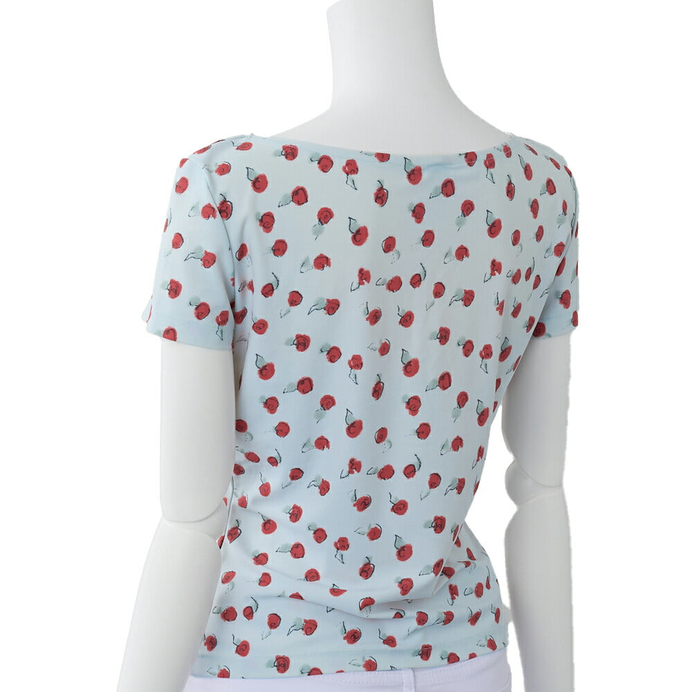 CHANEL T-Shirt, Short Sleeve, Cut-and-Sew, Cotton, Light Blue, Silver-Tone Hardware, Pre-Owned - Vintage La Charme