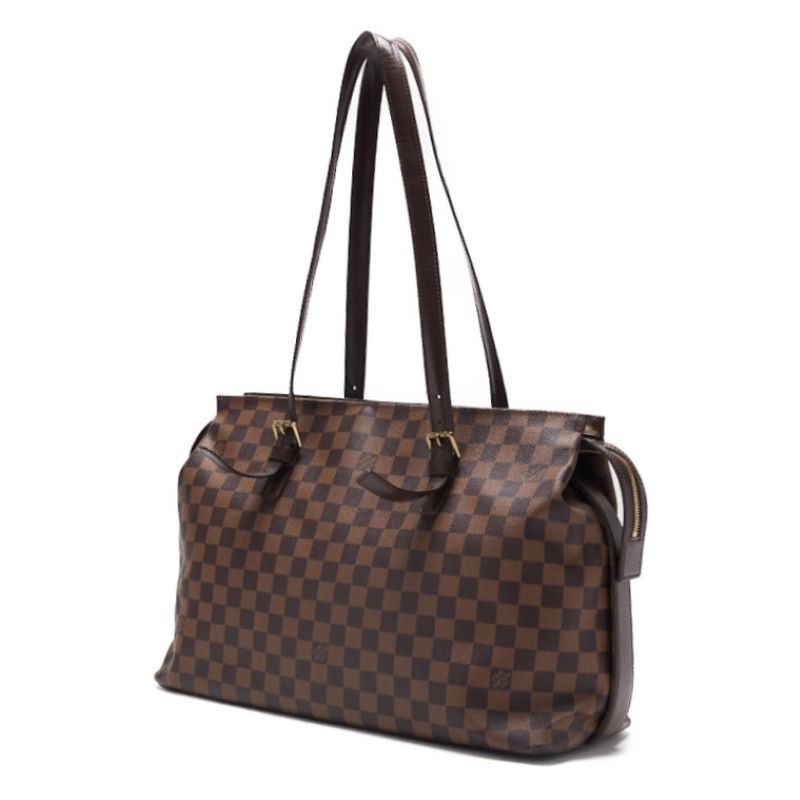 Louis Vuitton Shoulder Bag, Damier Chelsea, PVC Leather, Damier, Gold-Tone Hardware, Pre-Owned - Vintage La Charme