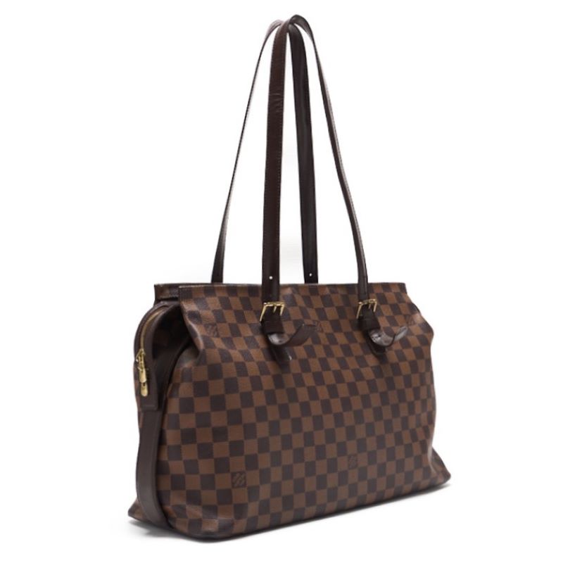 Louis Vuitton Shoulder Bag, Damier Chelsea, PVC Leather, Damier, Gold-Tone Hardware, Pre-Owned - Vintage La Charme