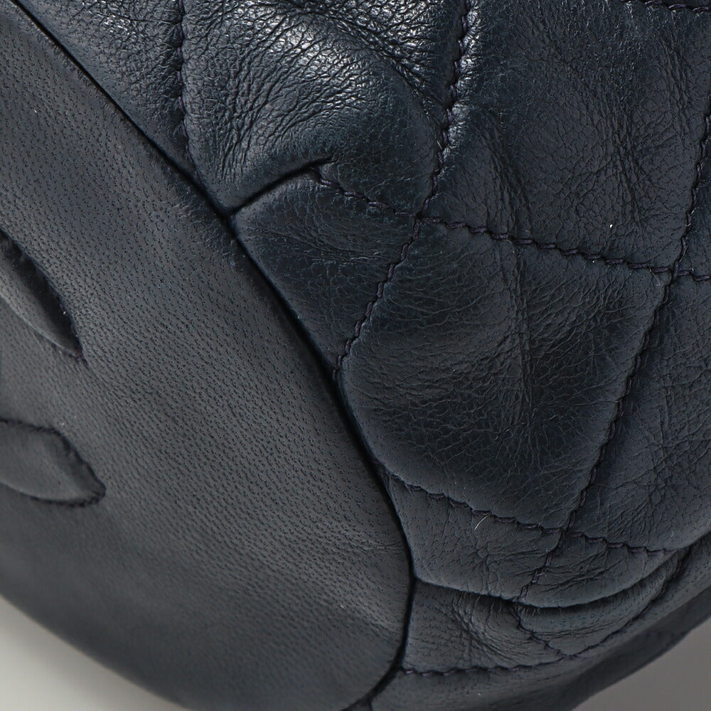 CHANEL Shoulder Bag Matelasse Drawstring Type Chain Shoulder Lambskin Navy Gold-Tone Hardware Pre-Owned - Vintage La Charme