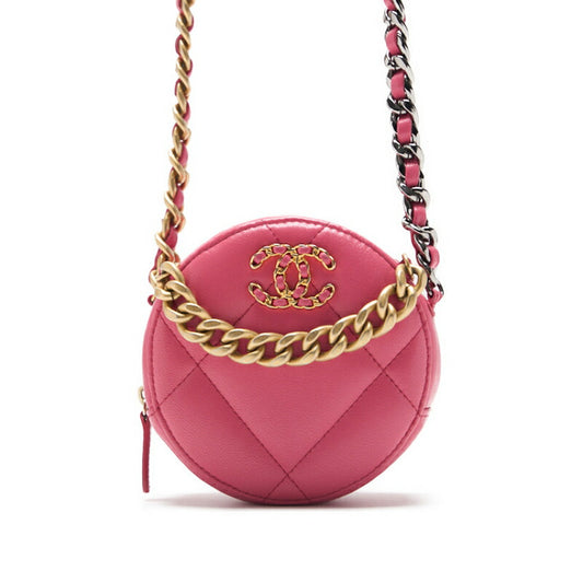 CHANEL 19 Matelasse Chain Shoulder Tote Bag Lambskin Pink Gold-Tone Hardware Pre-Owned - Vintage La Charme