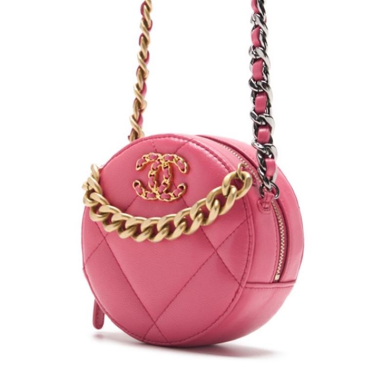 CHANEL 19 Matelasse Chain Shoulder Tote Bag Lambskin Pink Gold-Tone Hardware Pre-Owned - Vintage La Charme