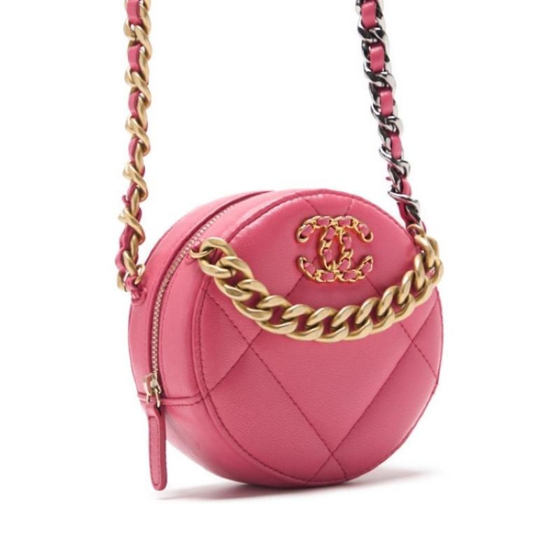 CHANEL 19 Matelasse Chain Shoulder Tote Bag Lambskin Pink Gold-Tone Hardware Pre-Owned - Vintage La Charme