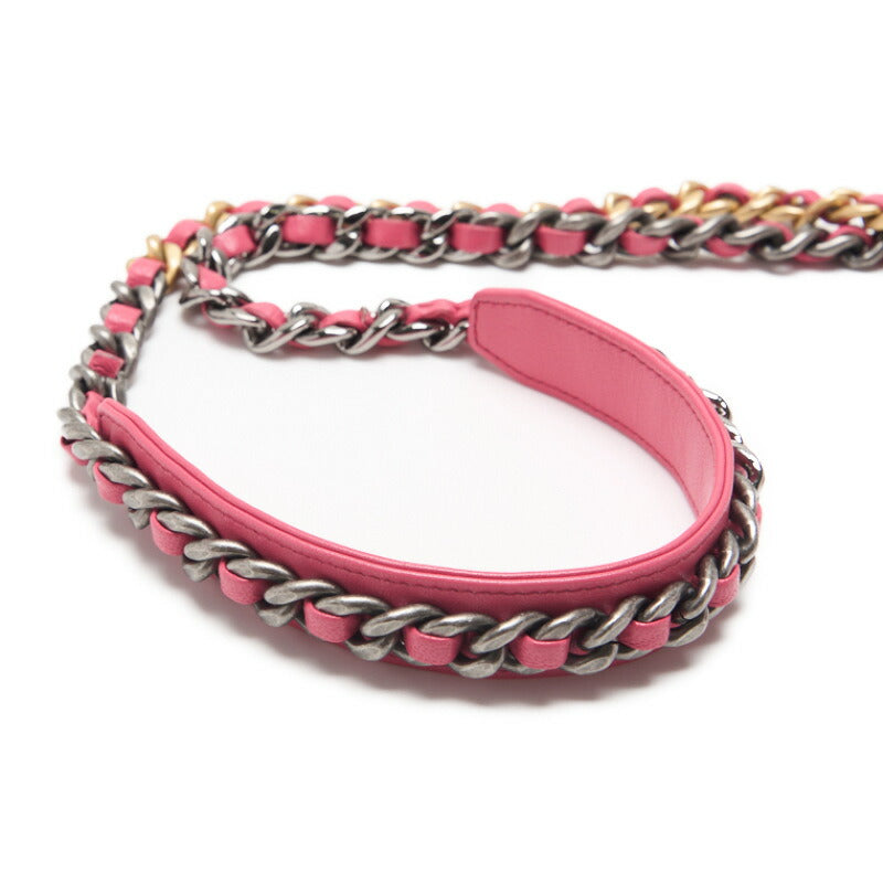 CHANEL 19 Matelasse Chain Shoulder Tote Bag Lambskin Pink Gold-Tone Hardware Pre-Owned - Vintage La Charme