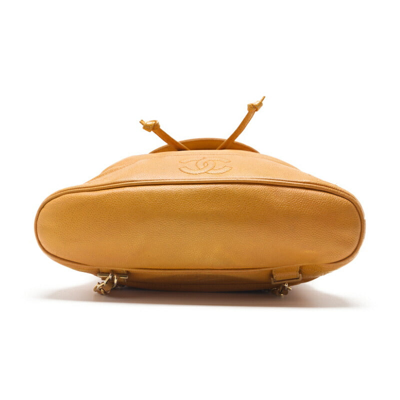 CHANEL Chain Backpack Bag, Triple Coco Turn Lock, Caviar Skin, Orange, Gold-Tone Hardware, Pre-Owned - Vintage La Charme