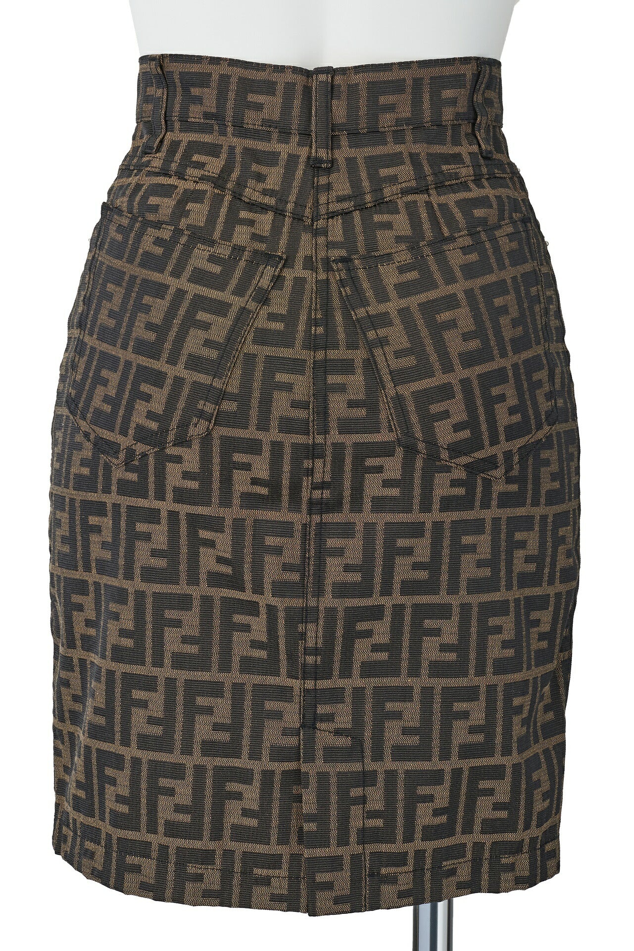 FENDI Skirt Pants, Zucca Pattern, Polyester Cotton Blend, Brown, Pre-Owned - Vintage La Charme
