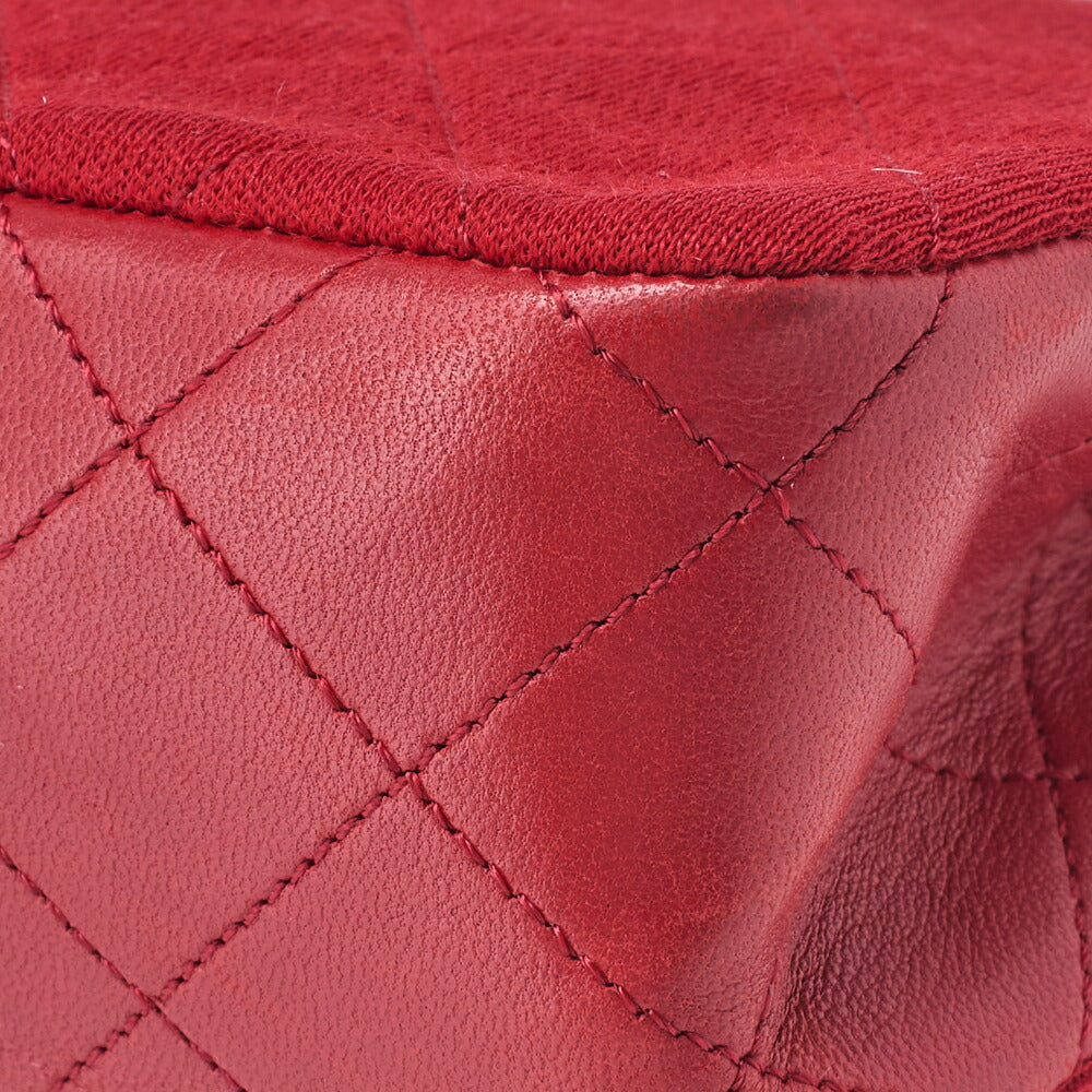 CHANEL Mini Shoulder Bag, Matelasse Full Flap, Chain Shoulder, Cotton, Red, Gold-Tone Hardware, Pre-Owned - Vintage La Charme