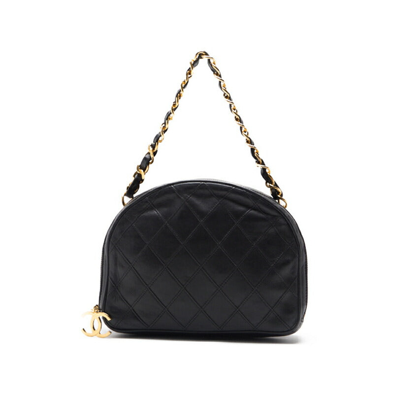 CHANEL Handbag, Bicorolle with Coco Charm, Fan Shape Chain, Lambskin, Black, Gold-Tone Hardware, Pre-Owned - Vintage La Charme