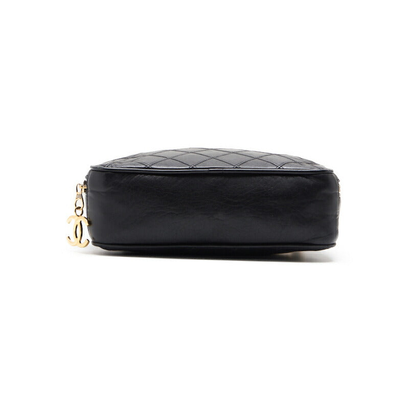 CHANEL Handbag, Bicorolle with Coco Charm, Fan Shape Chain, Lambskin, Black, Gold-Tone Hardware, Pre-Owned - Vintage La Charme