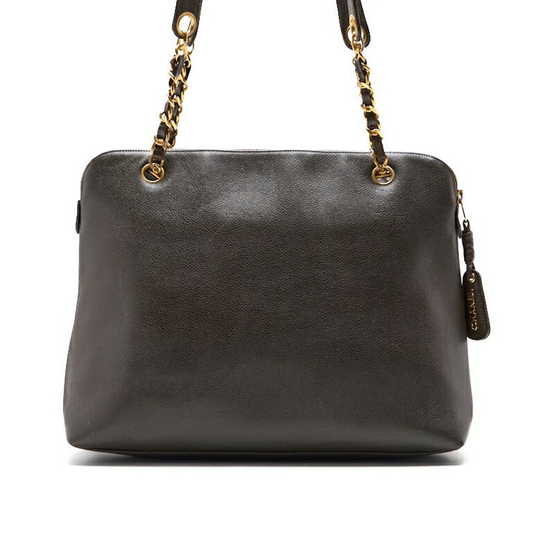 CHANEL Shoulder Bag, Outside Flap, Double Chain, Caviar Skin, Khaki, Gold-Tone Hardware, Pre-Owned - Vintage La Charme