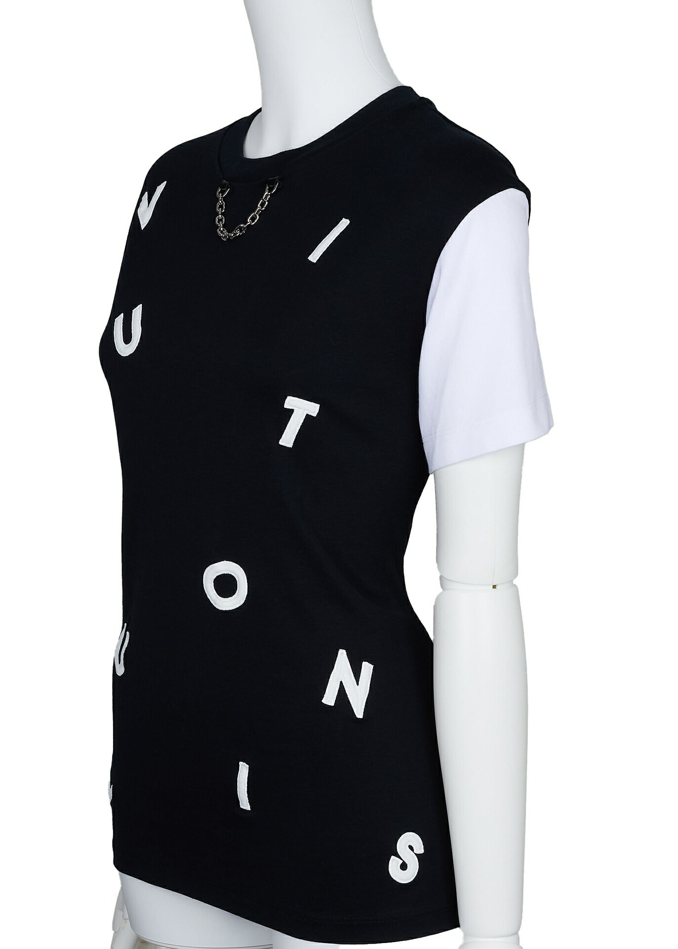 Louis Vuitton T-Shirt Cut-and-Sew Top, Monogram, Cotton, Black, Silver-Tone Hardware, Pre-Owned - Vintage La Charme
