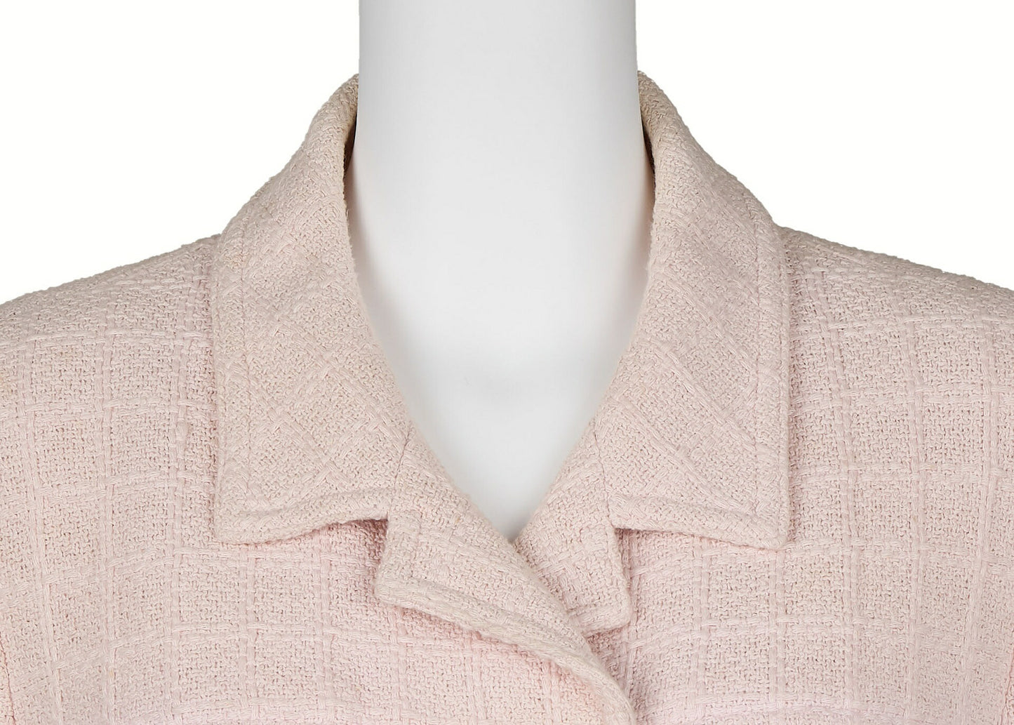 CHANEL Jacket, Coco Button, Tweed, Cotton, Pink, Gold-Tone Hardware, Pre-Owned - Vintage La Charme