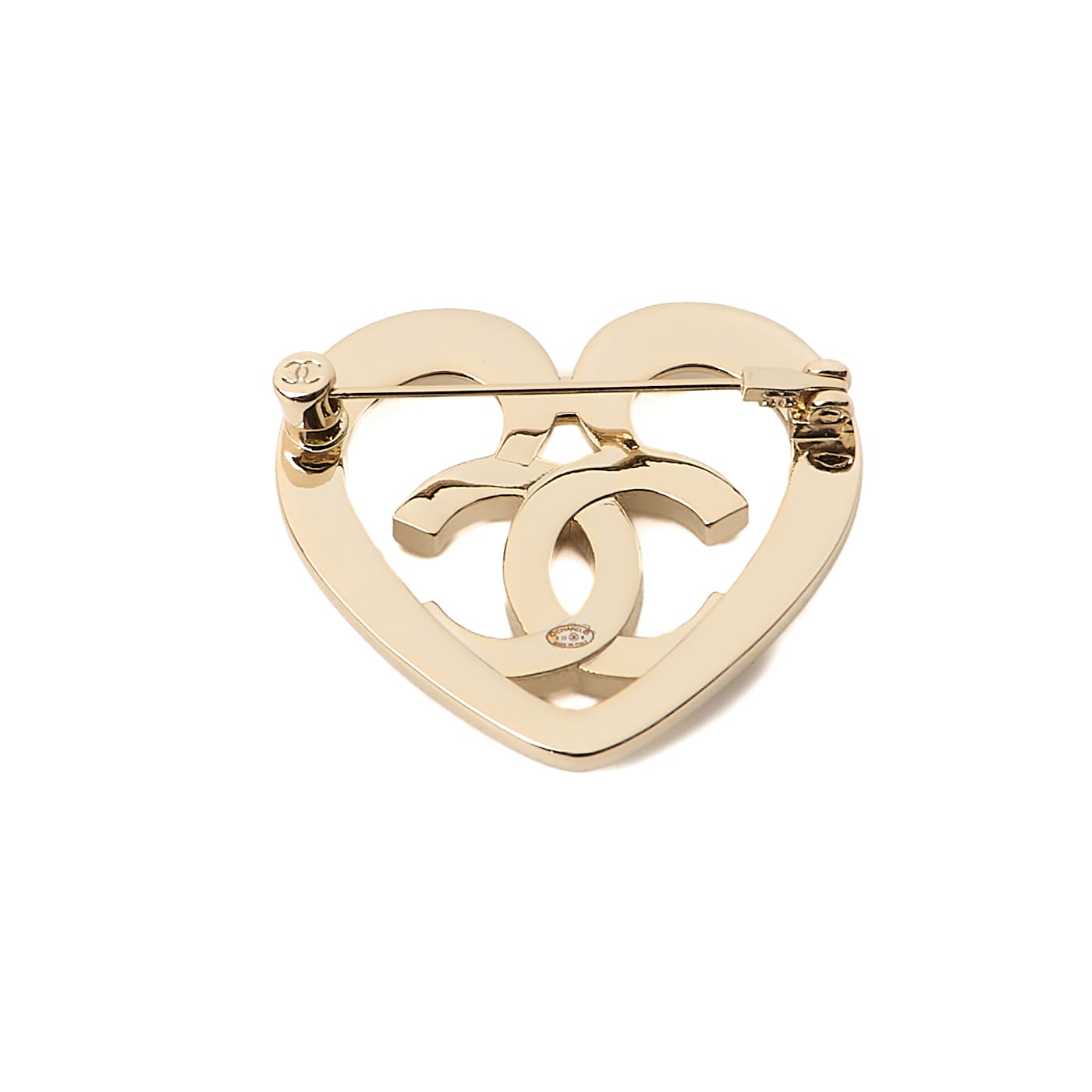 CHANEL Brooch Coco Mark Rhinestone Gold Plated Gold Brooch Gold-Tone Hardware Pre-Owned - Vintage La Charme