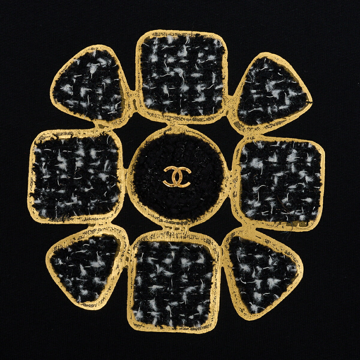 CHANEL Cropped Sweatshirt, Coco Mark, Tweed, Cotton, Black, Pre-Owned - Vintage La Charme