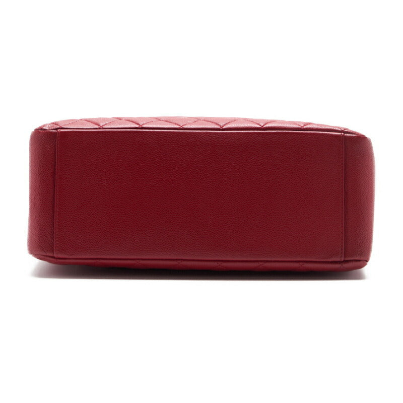 CHANEL Shoulder Bag, Matelasse, Coco Mark, Caviar Skin, Red, Silver-Tone Hardware, Pre-Owned - Vintage La Charme