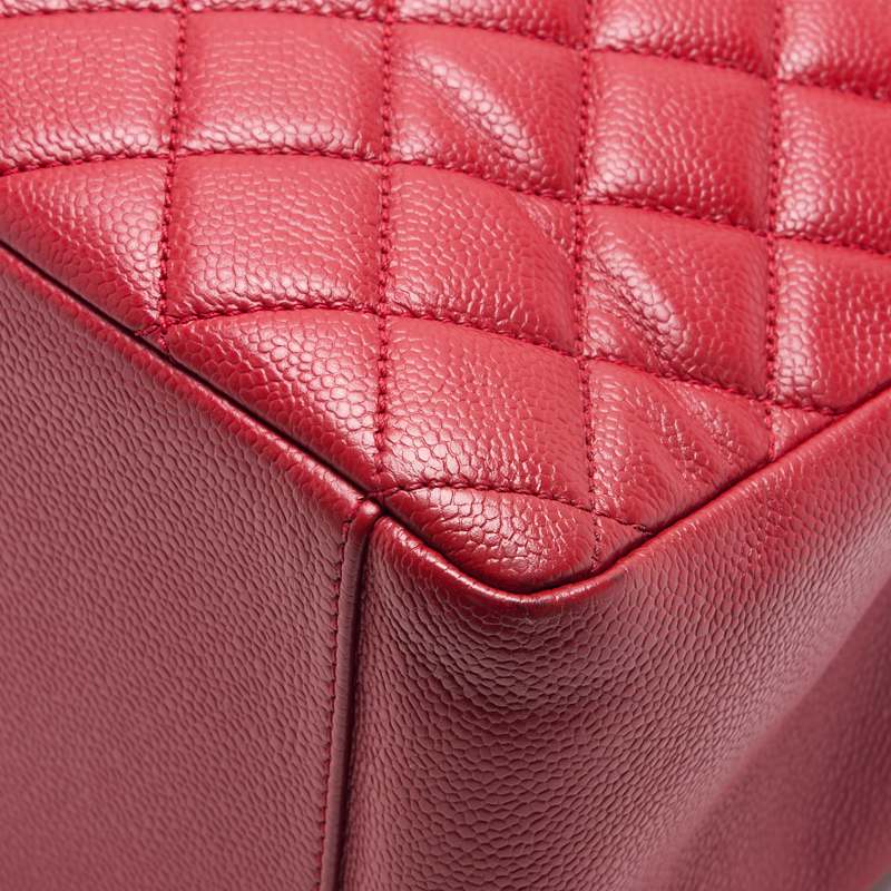 CHANEL Shoulder Bag, Matelasse, Coco Mark, Caviar Skin, Red, Silver-Tone Hardware, Pre-Owned - Vintage La Charme