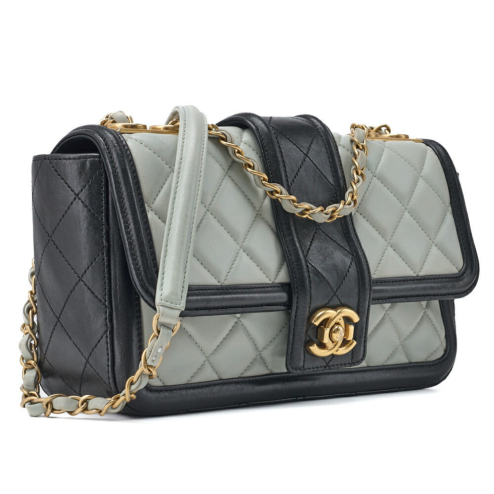 CHANEL Shoulder Bag, Matelasse Design, Chain Shoulder, Lambskin, Black, Gold-Tone Hardware, Pre-Owned - Vintage La Charme