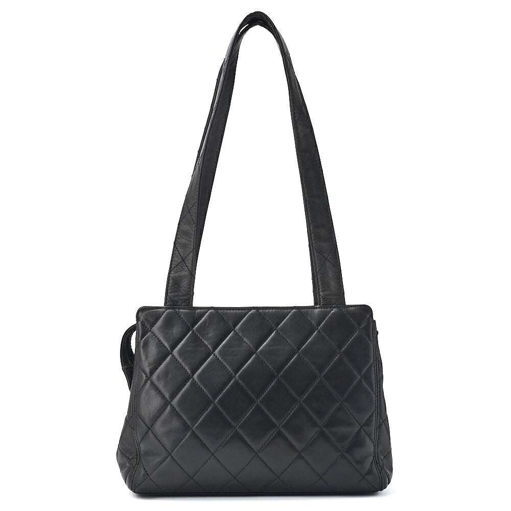 CHANEL Shoulder Bag Matelasse Lambskin Black Gold-Tone Hardware Pre-Owned - Vintage La Charme