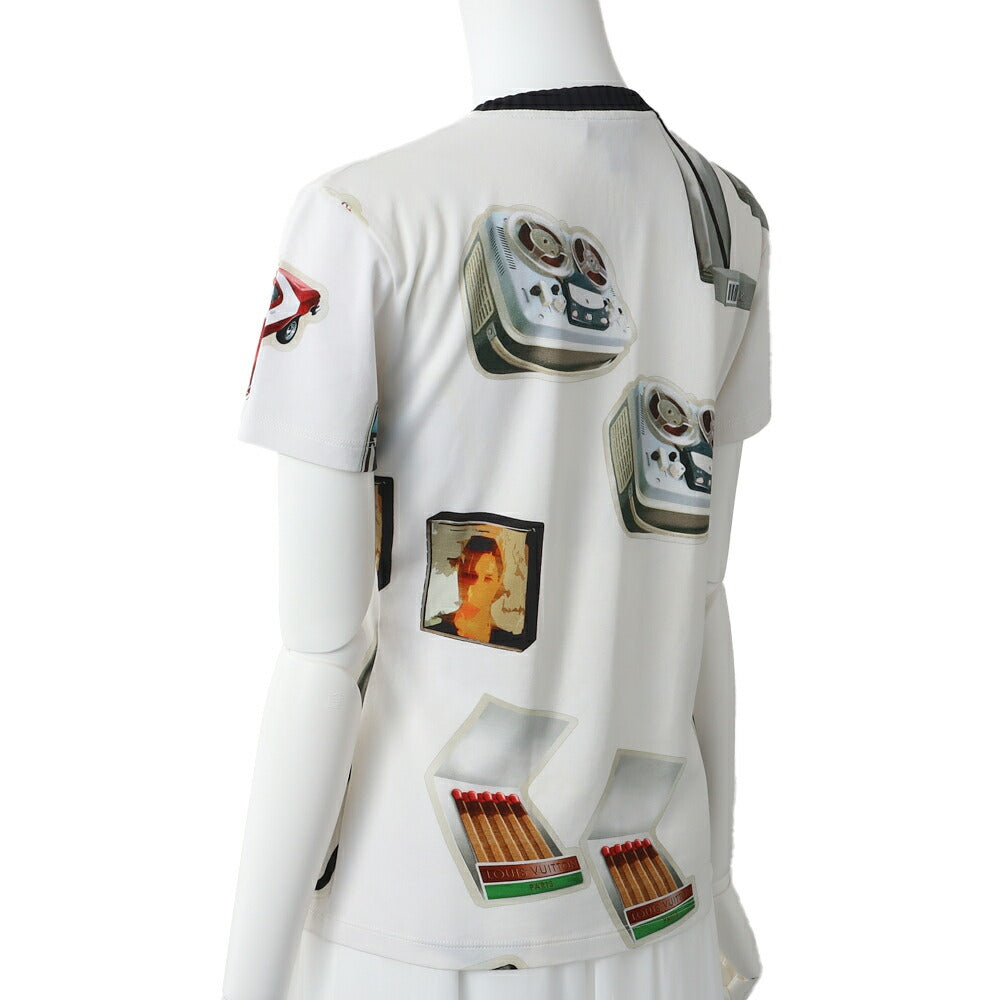 Louis Vuitton T-Shirt Short Sleeve Monogram Design Cotton White Gold-Tone Hardware Pre-Owned - Vintage La Charme