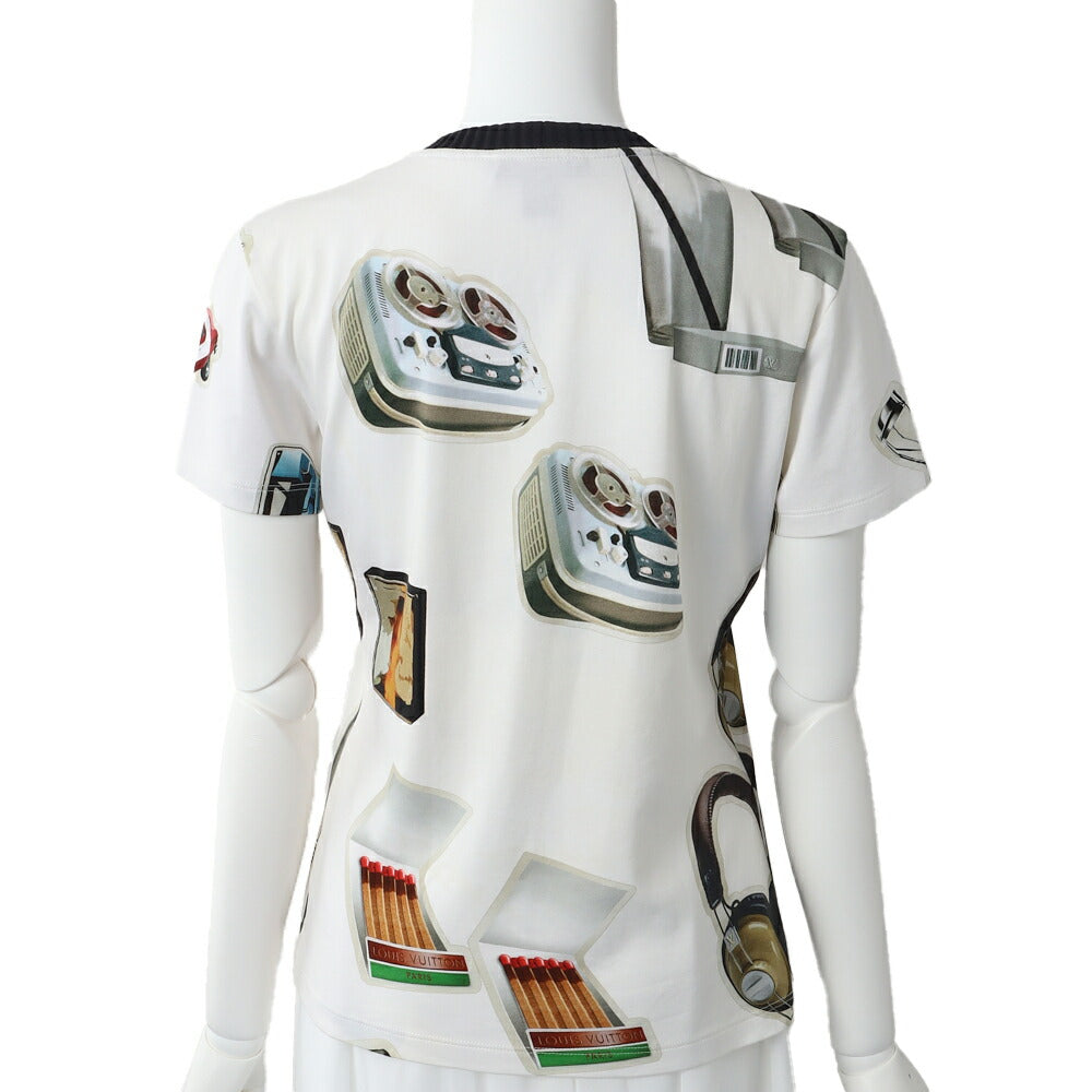 Louis Vuitton T-Shirt Short Sleeve Monogram Design Cotton White Gold-Tone Hardware Pre-Owned - Vintage La Charme