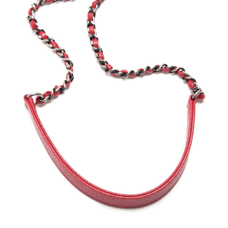 CHANEL Handbag Matelasse Coco Handle 2WAY Caviar Skin Red Silver-Tone Hardware Pre-Owned - Vintage La Charme