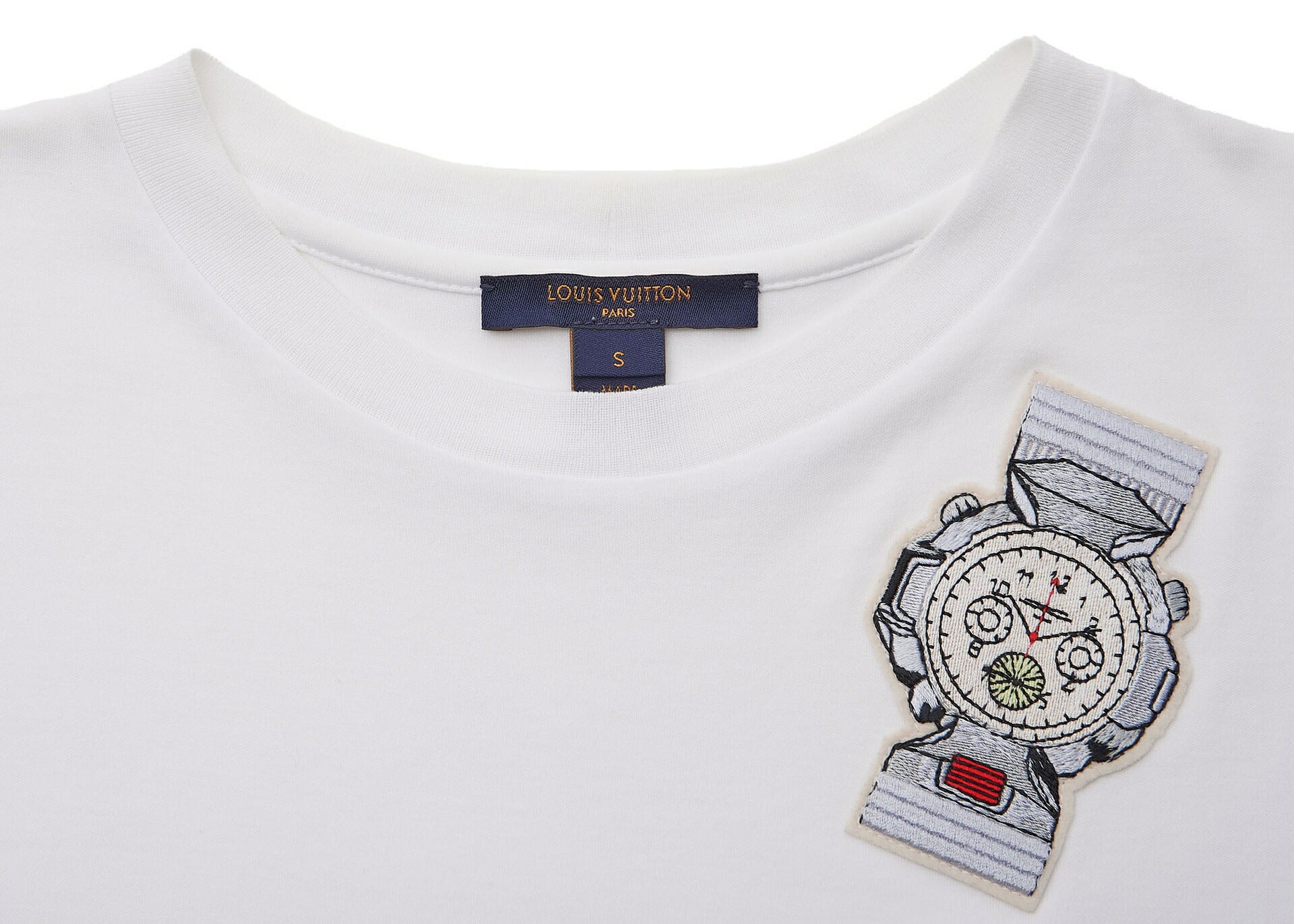 Louis Vuitton T-Shirt Cut-and-Sew, Cotton, White, Silver-Tone Hardware, Pre-Owned - Vintage La Charme