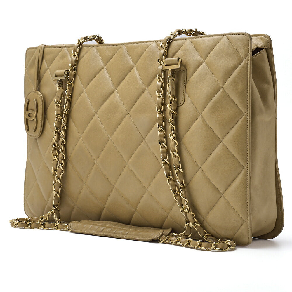CHANEL Shoulder Bag, Matelasse Coco Charm, Lambskin, Beige, Gold-Tone Hardware, Pre-Owned - Vintage La Charme