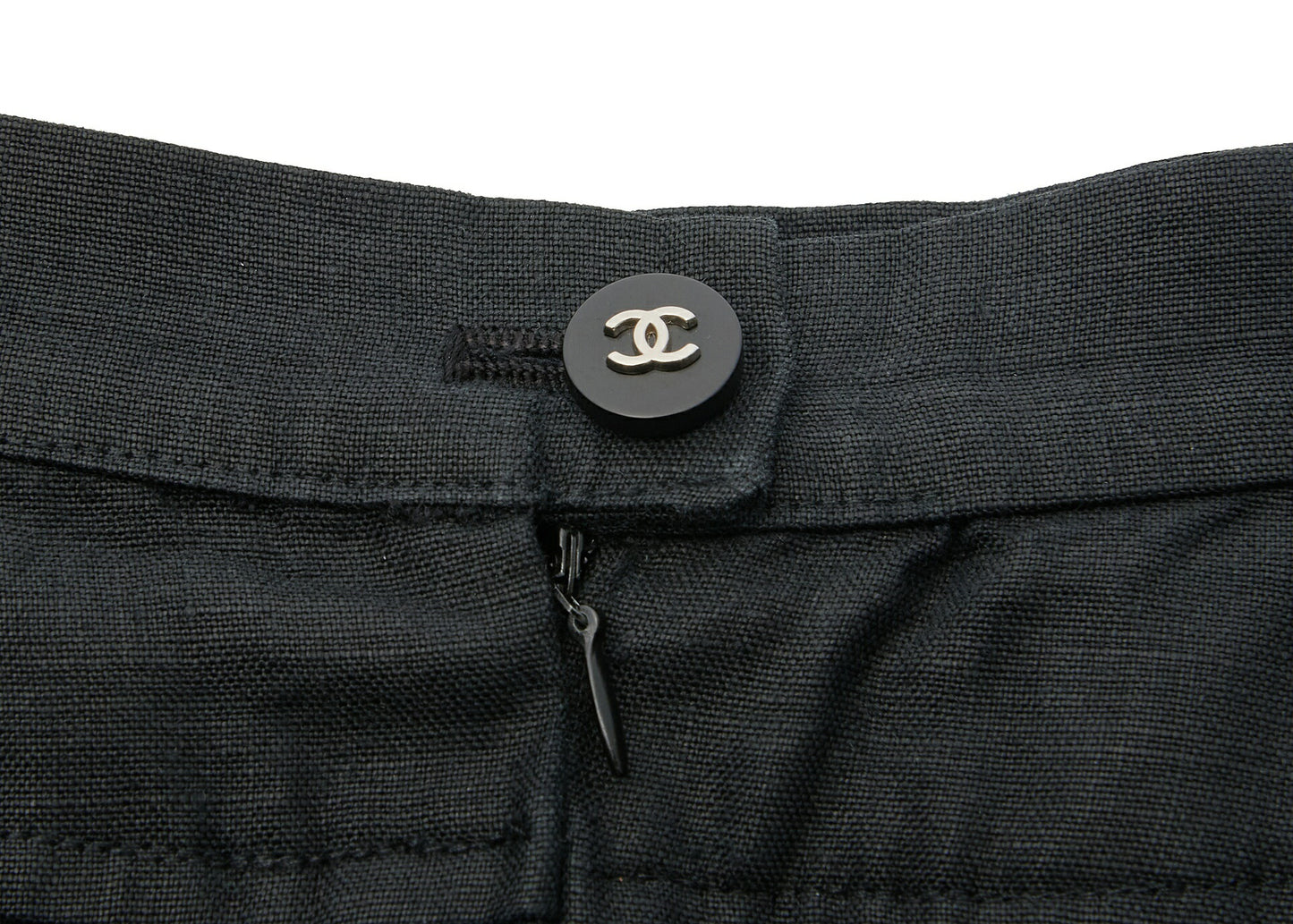 Chanel Jacket Skirt Setup, Paint Pattern, Cotton, Black, Gold-Tone Hardware, Pre-Owned - Vintage La Charme