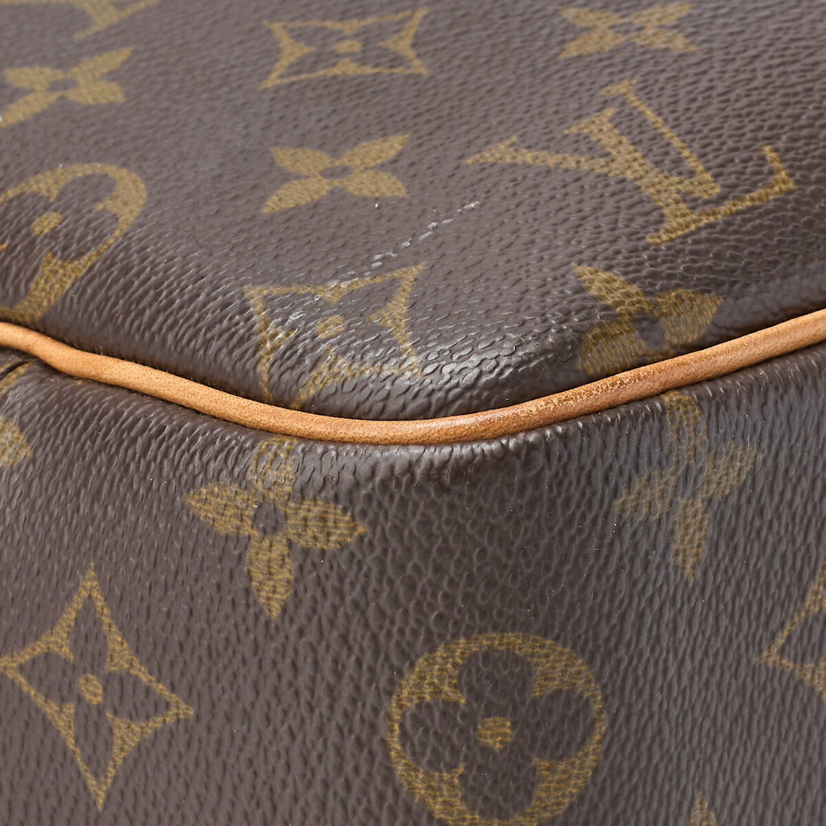Louis Vuitton Handbag Deauville Monogram PVC Leather Brown Gold-Tone Hardware Pre-Owned - Vintage La Charme
