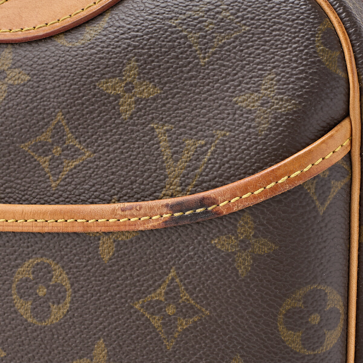 Louis Vuitton Handbag Deauville Monogram PVC Leather Brown Gold-Tone Hardware Pre-Owned - Vintage La Charme