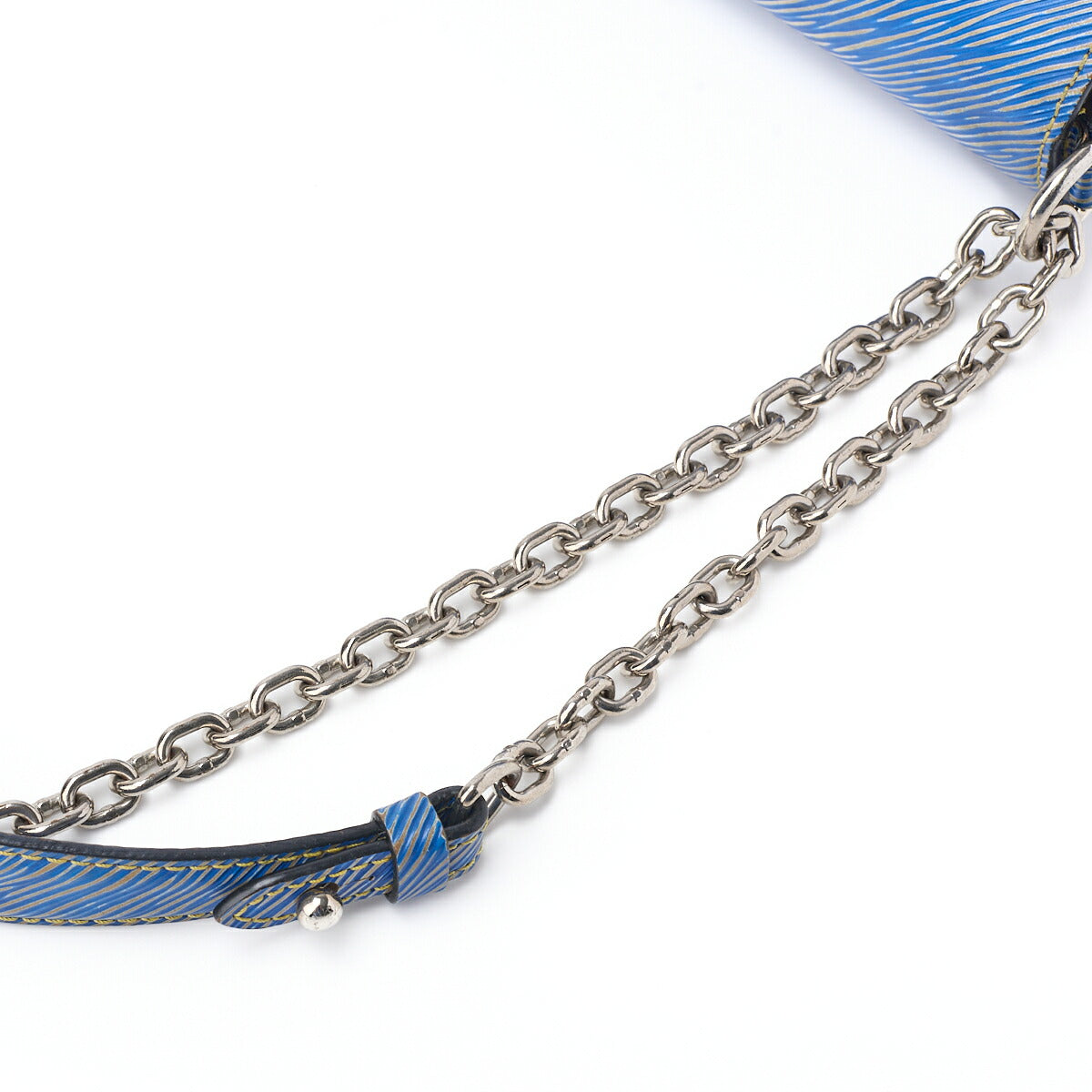 Louis Vuitton Shoulder Bag, Epi Twist MM, Chain Shoulder, Epi Leather, Denim Light, Silver-Tone Hardware, Pre-Owned - Vintage La Charme