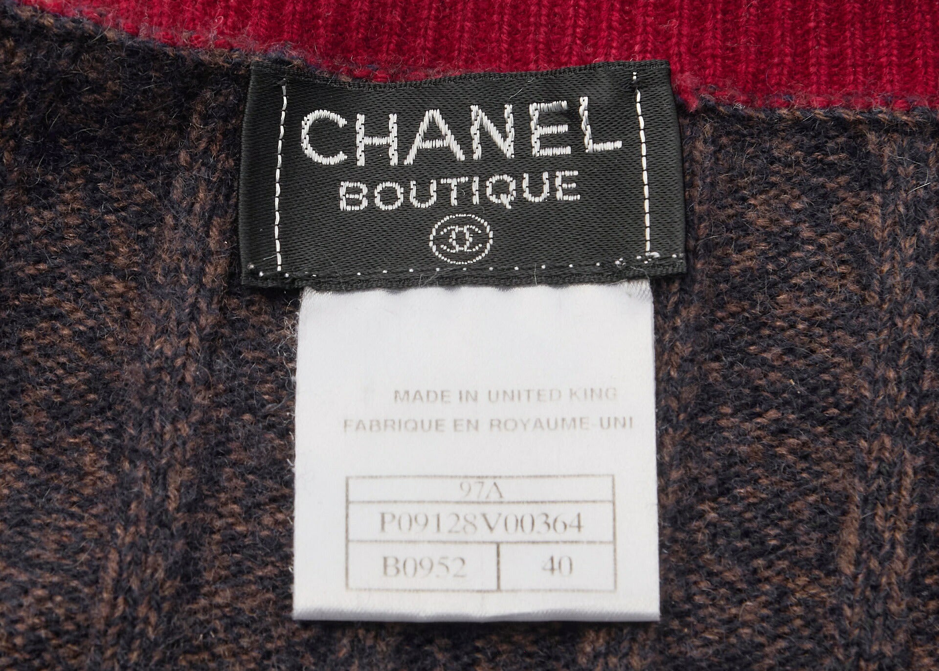 CHANEL Cardigan Knit, Coco Button, Cashmere, Multicolor, Gold-Tone Hardware, Pre-Owned - Vintage La Charme