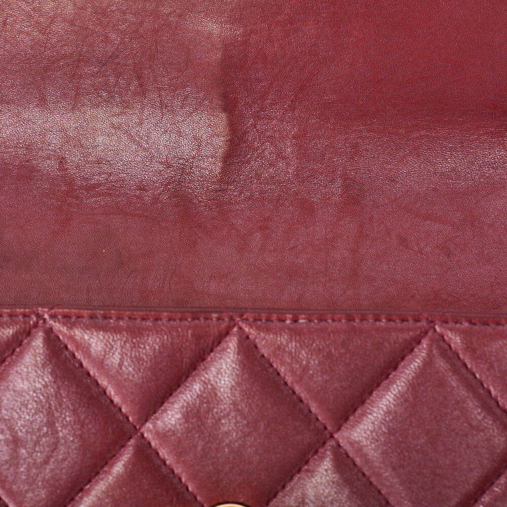 CHANEL Shoulder Bag Matelasse Turn Lock Lambskin Red Gold-Tone Hardware Pre-Owned - Vintage La Charme