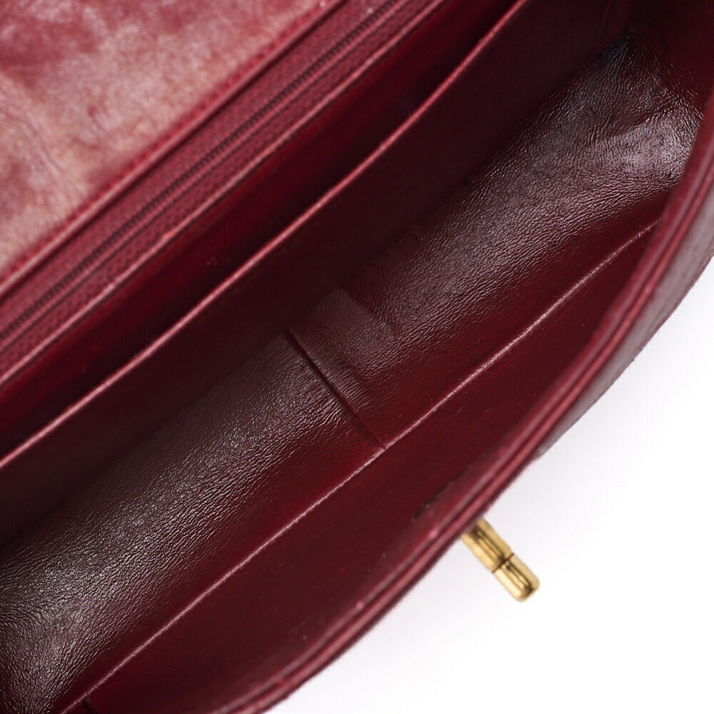 CHANEL Shoulder Bag Matelasse Turn Lock Lambskin Red Gold-Tone Hardware Pre-Owned - Vintage La Charme