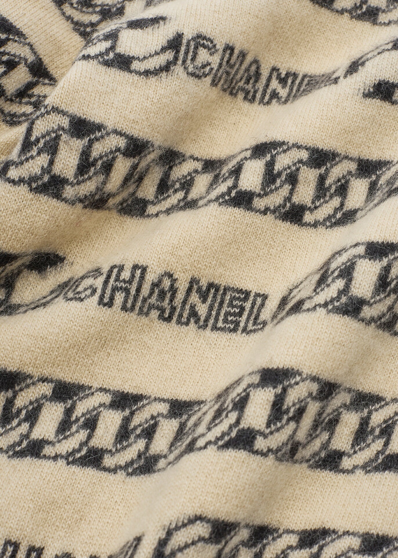 CHANEL Cardigan Knit Jacket, Coco Button, Cashmere, Beige, Gold-Tone Hardware, Pre-Owned - Vintage La Charme