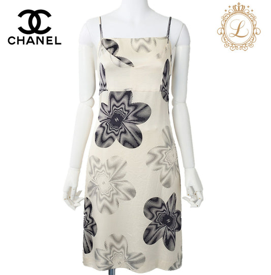 CHANEL Camisole Top, Coco Mark, Silk, Ivory, Gold-Tone Hardware, Pre-Owned - Vintage La Charme
