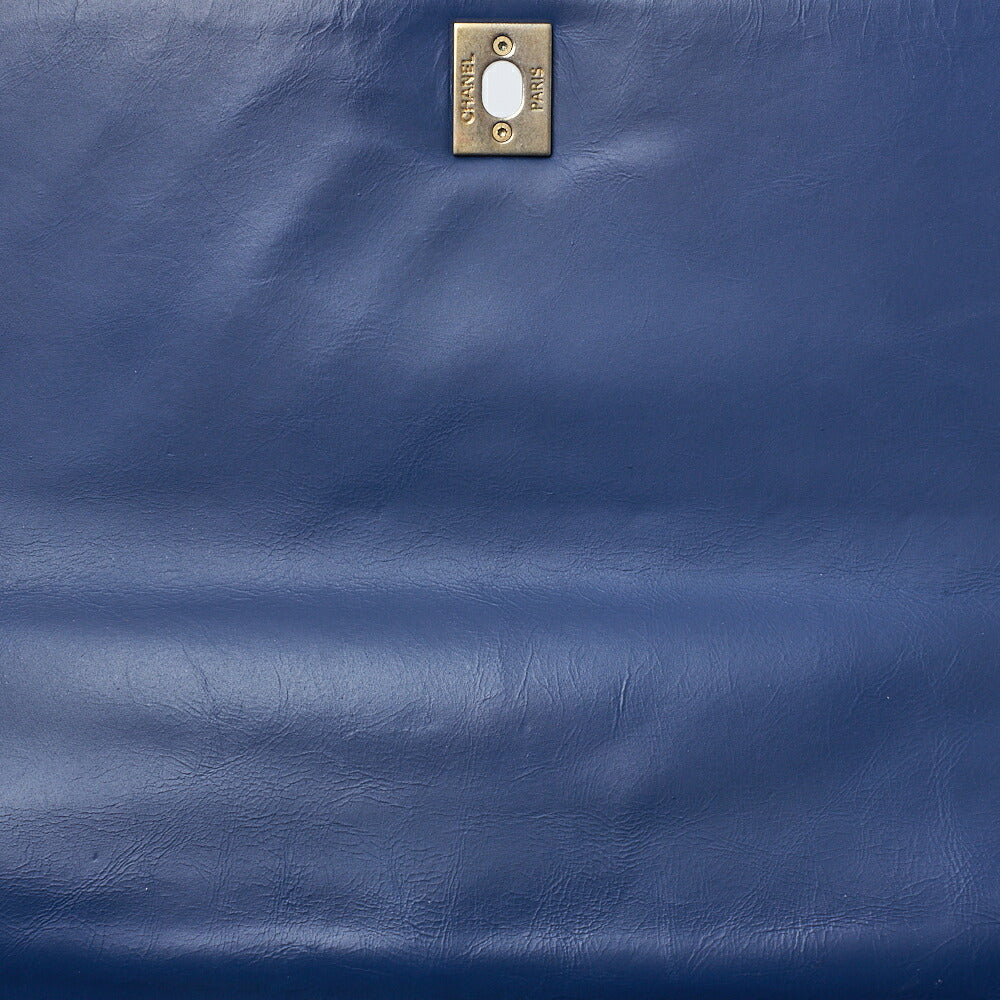 CHANEL 2WAY Handbag V Stitch Coco Handle Calf Blue Gold-Tone Hardware Pre-Owned - Vintage La Charme