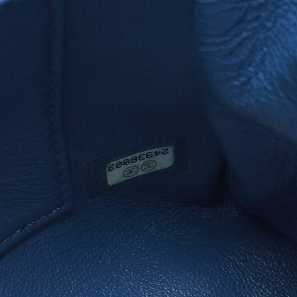 CHANEL 2WAY Handbag V Stitch Coco Handle Calf Blue Gold-Tone Hardware Pre-Owned - Vintage La Charme