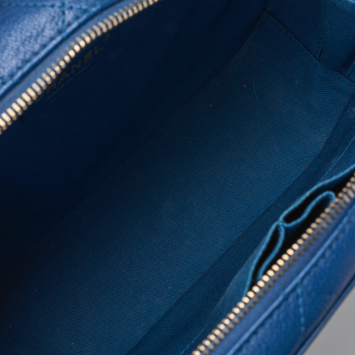 CHANEL Big Coco Top Handle 2WAY Chain Shoulder Bag Lambskin Caviar Skin Blue Gold-Tone Hardware Pre-Owned - Vintage La Charme