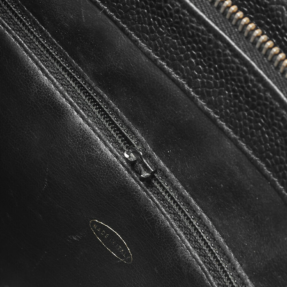 CHANEL Shoulder Bag 2WAY Outside Flap Turn Lock Caviar Skin Black Gold-Tone Hardware Pre-Owned - Vintage La Charme