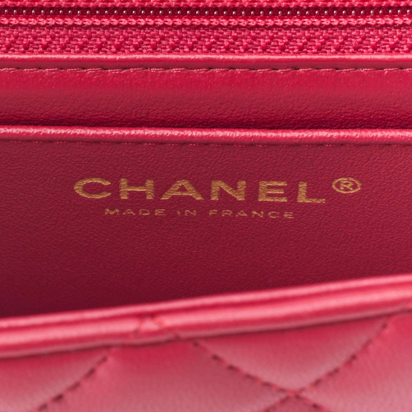 CHANEL Mini Shoulder Bag, Matelasse, Turn Lock, Lambskin, Red, Gold-Tone Hardware, Pre-Owned - Vintage La Charme