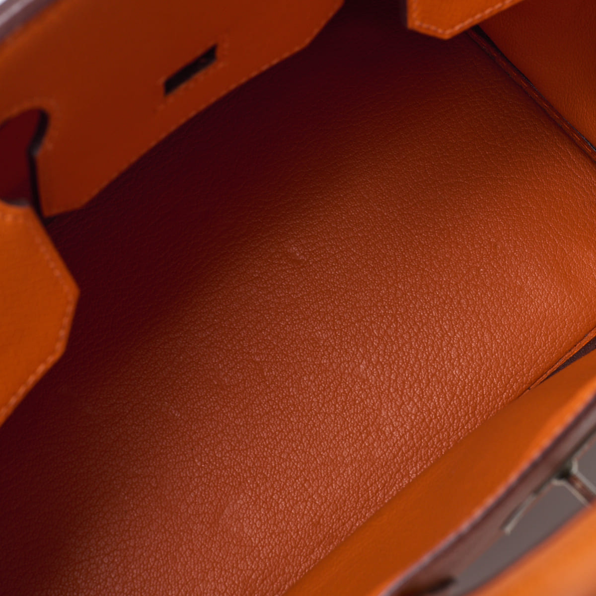 HERMES Birkin 30 Handbag Epson Orange Silver-Tone Hardware Pre-Owned - Vintage La Charme