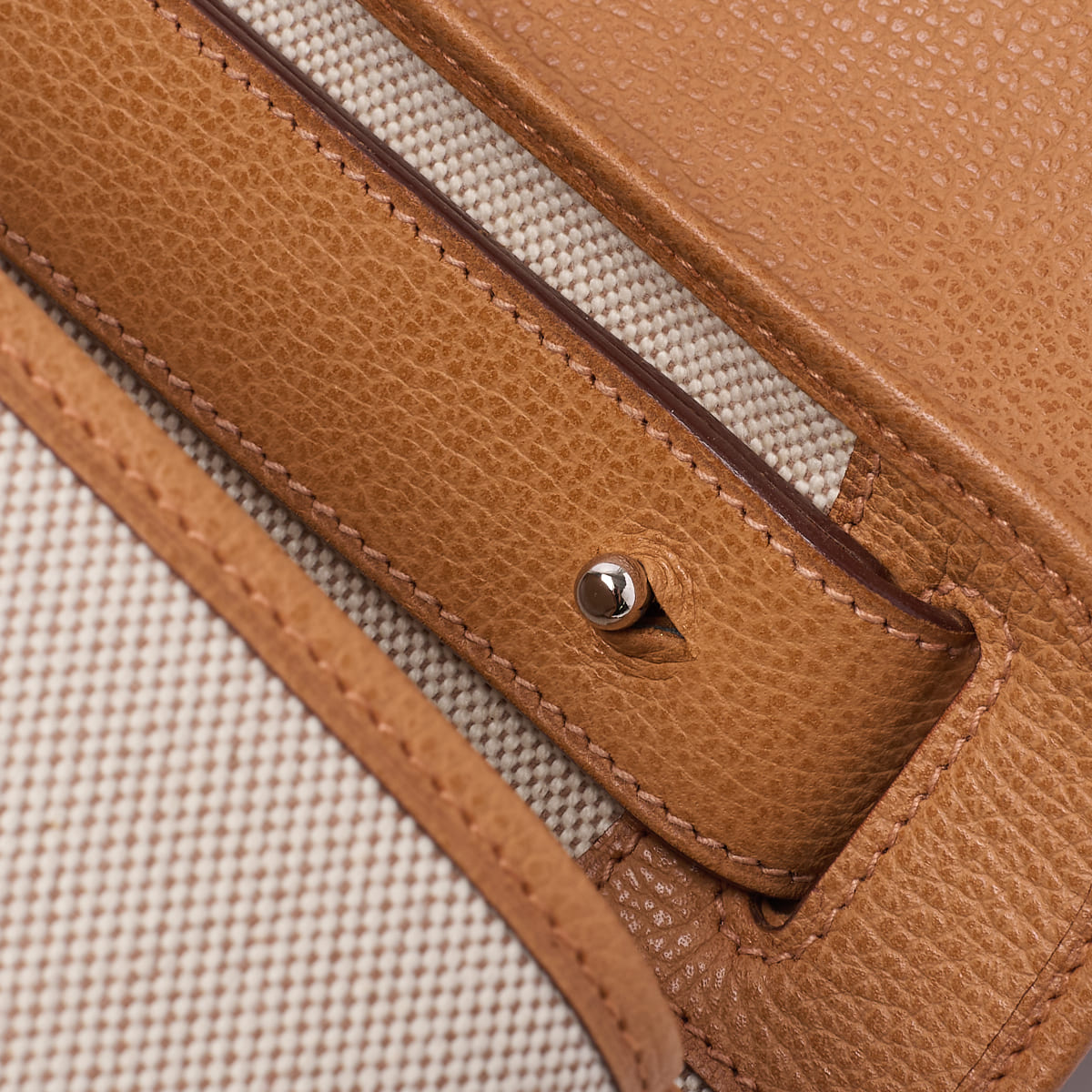 HERMES Sack Colorado GM Shoulder Bag Canvas Natural Ivory Silver-Tone Hardware Pre-Owned - Vintage La Charme