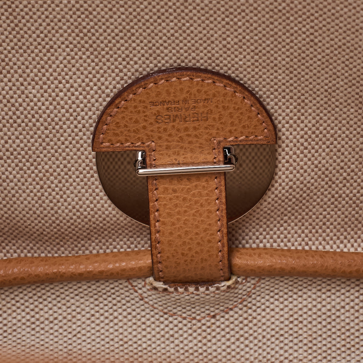 HERMES Sack Colorado GM Shoulder Bag Canvas Natural Ivory Silver-Tone Hardware Pre-Owned - Vintage La Charme