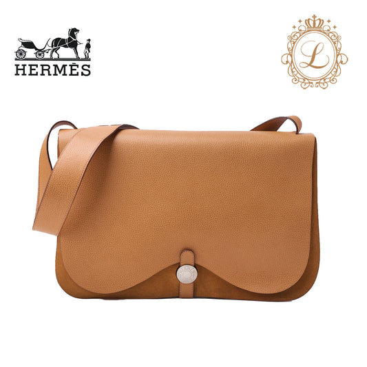 HERMES Sack Colorado GM Shoulder Bag Canvas Natural Ivory Silver-Tone Hardware Pre-Owned - Vintage La Charme