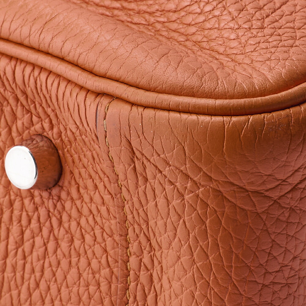 HERMES Lindy 34 Shoulder Bag Tryon Clemence Orange Poppy Silver-Tone Hardware Pre-Owned - Vintage La Charme