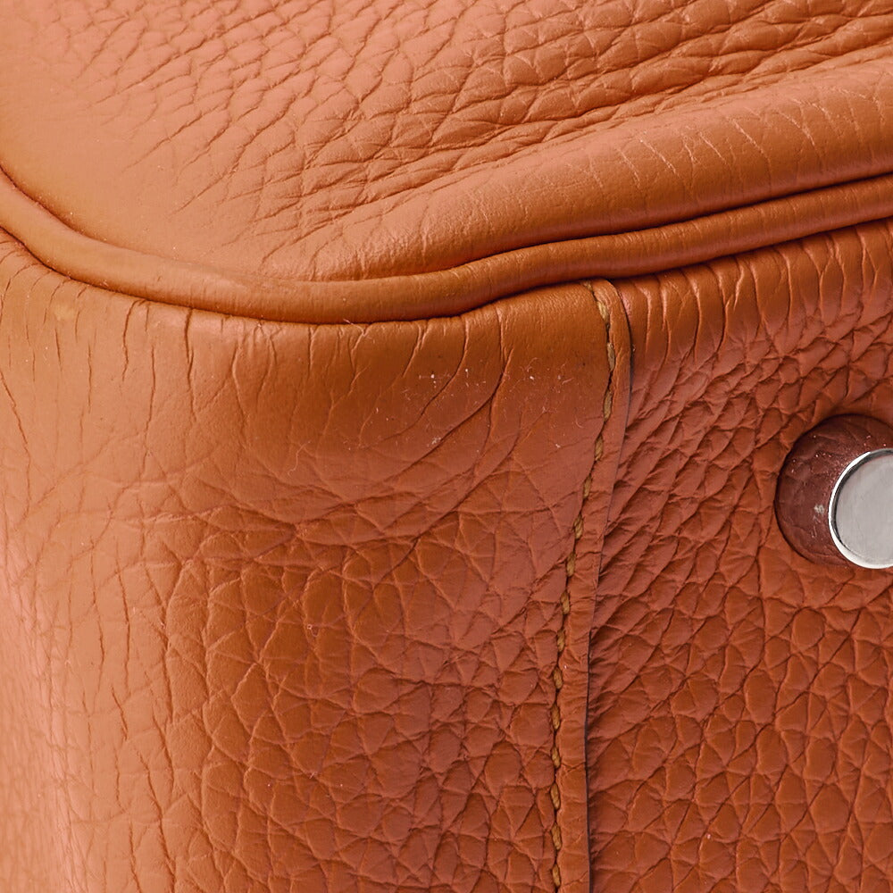 HERMES Lindy 34 Shoulder Bag Tryon Clemence Orange Poppy Silver-Tone Hardware Pre-Owned - Vintage La Charme