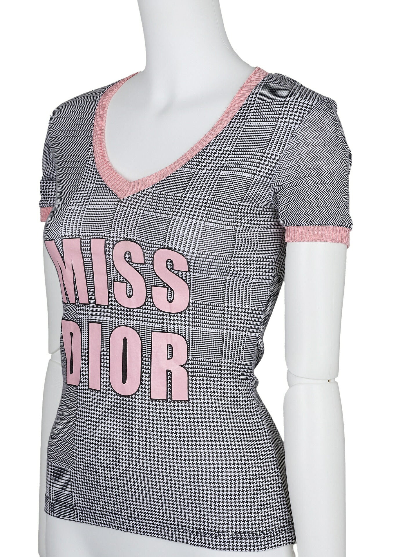 Dior T-Shirt Cut and Sewn Short Sleeve Cotton Pink Gold-Tone Hardware Pre-Owned - Vintage La Charme